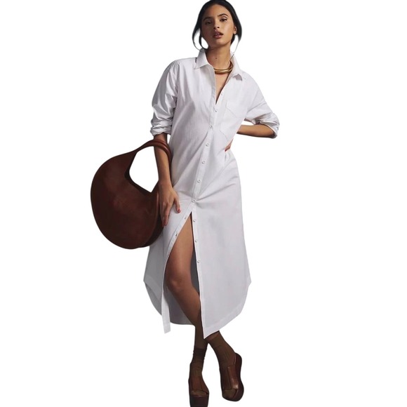 maeve soren shirt dress Maeve Soren Long-Sleeve Shirt Dress by Maeve
